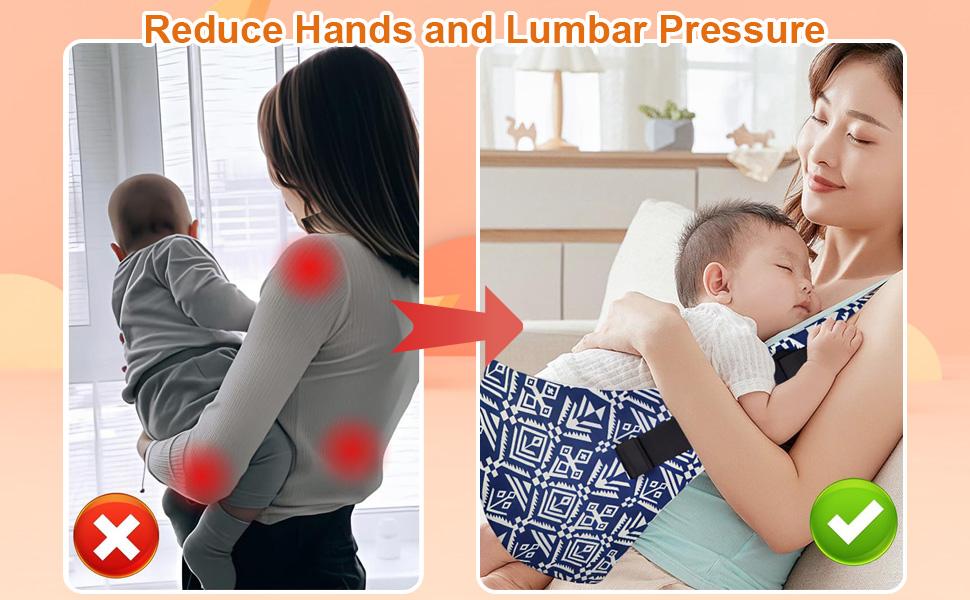 New Baby Sling Carrier, Baby Sling Toddler Carrier, Portable and Lightweight Sling,Non-Slip Hip Seat Carrying 10-30lbs-Valentine's Day Gift for Wife & Husband