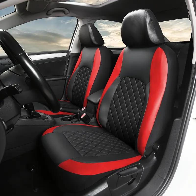 Universal Leather Car Seat Covers for 5 Seats PU Leather Waterproof Protectors Protects Spills & Scratches Fits Most Cars Vans SUVs Trucks Airbag Compatible Car Interior Accessories
