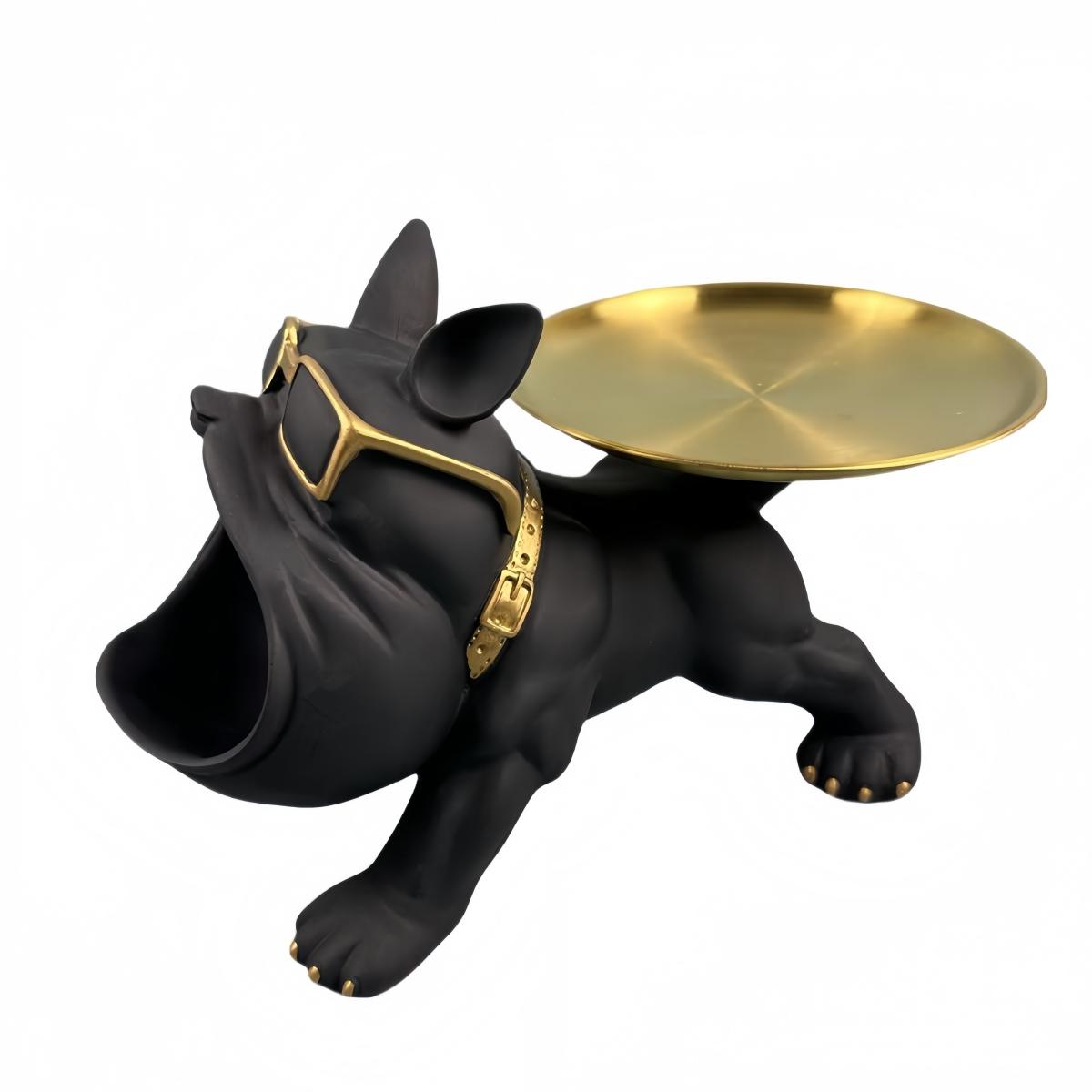 Large Mouth Bulldog Storage Figurine, Art Resin Dog Sculpture, Home Office Cafe Decor, Perfect Holiday Gift