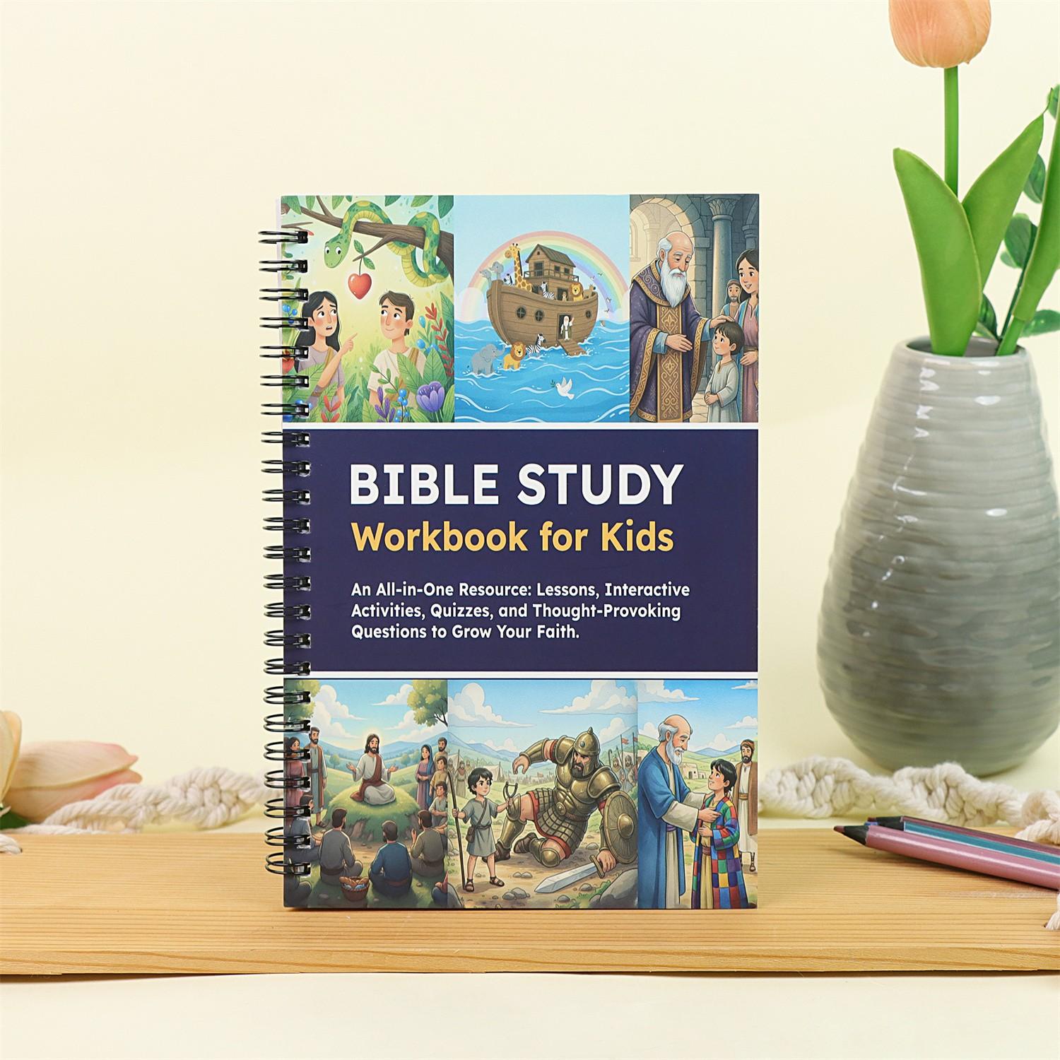 Bible Study Workbook for Kids, Lessons, Activities, Quizzes, Questions, Deepen Faith, Bible Study Activity Books for Children