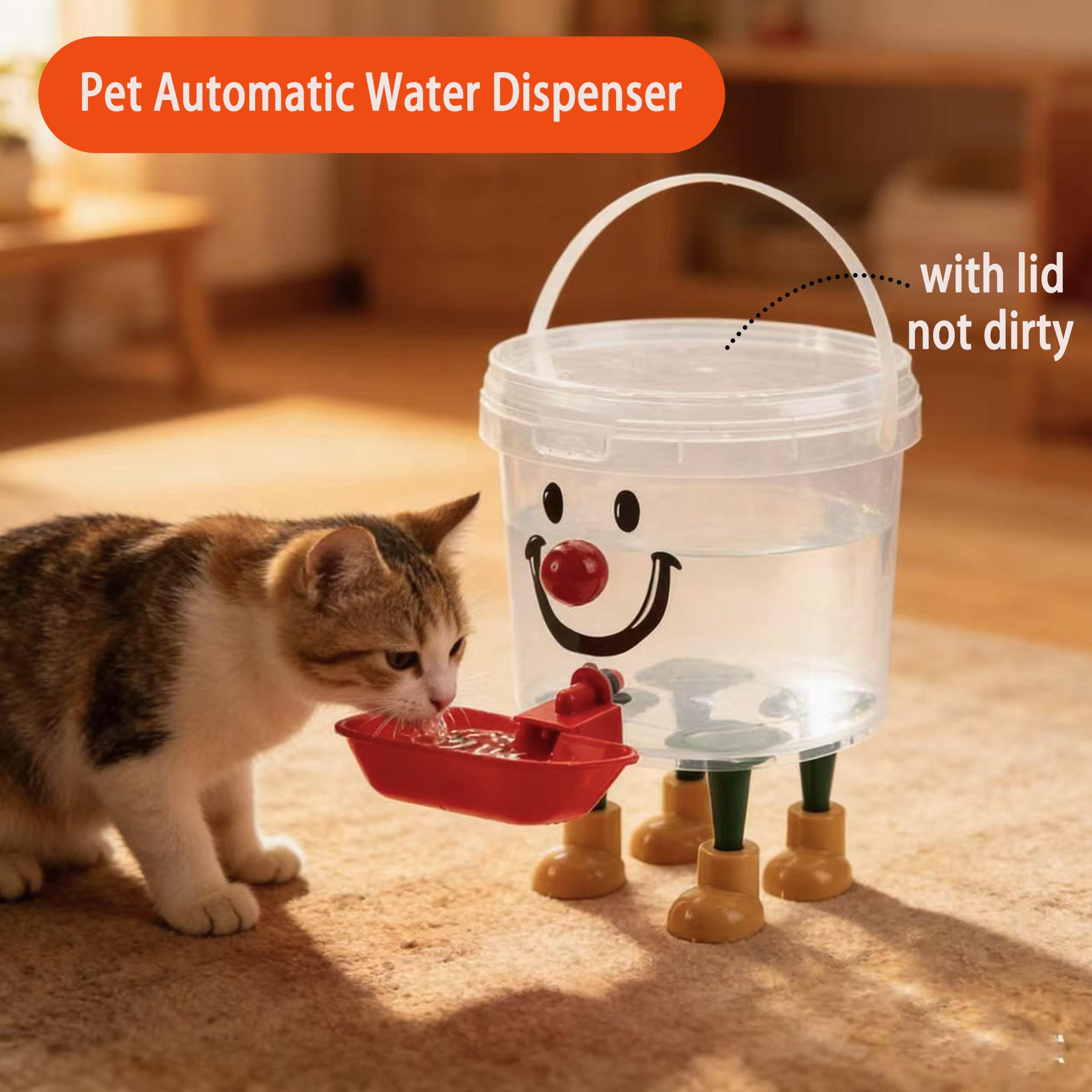 Automatic Watering Machine, Pet Water Dispenser for Cats and Dogs, Dust-Proof Lid, Anti-Backflow, Ideal for Travel