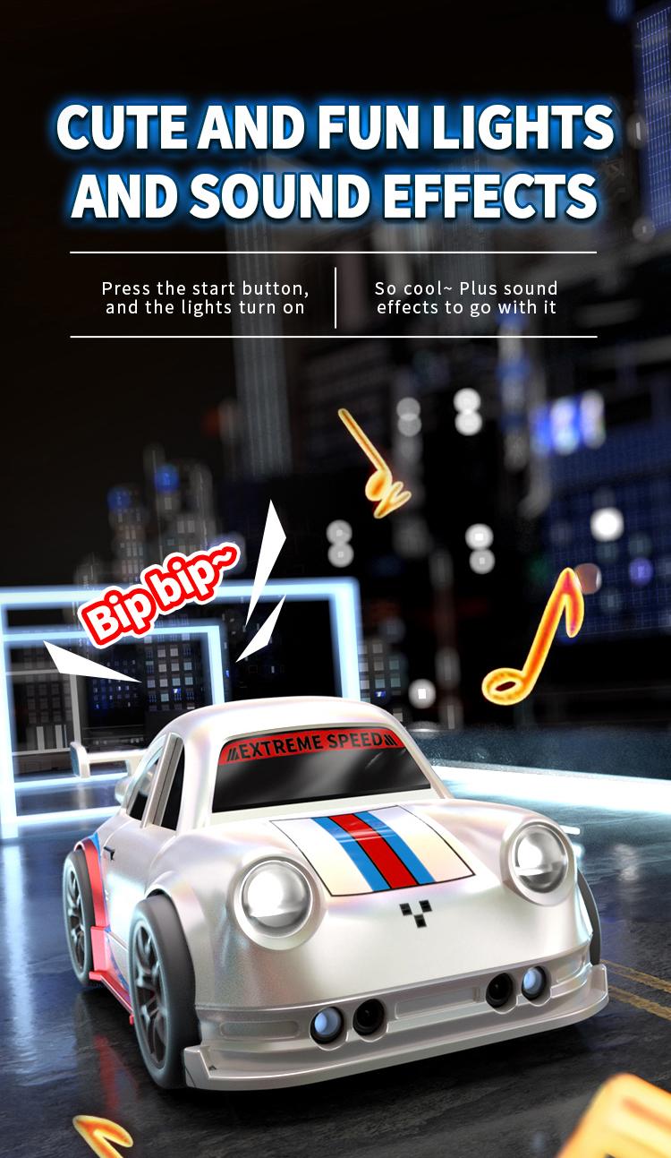 BRRRRT Smart Drift Car Upgrade Edition, customizable, remote-controlled drift car, equipped with magnetic accessories for quick swapping, includes interchangeable tires, features light and sound effects, perfect Christmas gift for adults and children.