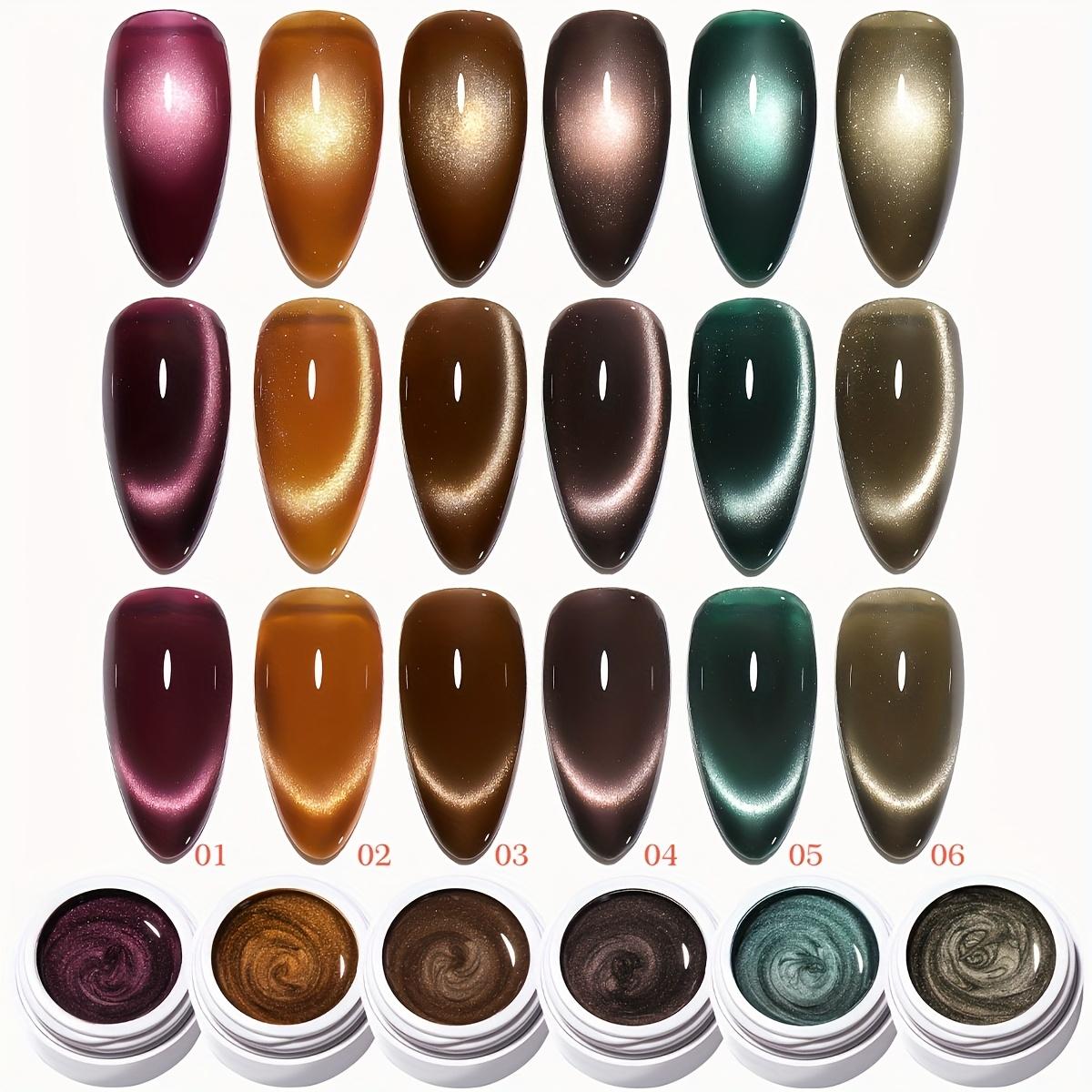 【MORDDA LIVE】6 Colors New Popular Reflective Cat's Eye Magnetic Nail Gel Semi Permanent Nail Art Soaking UV LED Nail Salon DIY Nail Salon Gel Contains Magnets