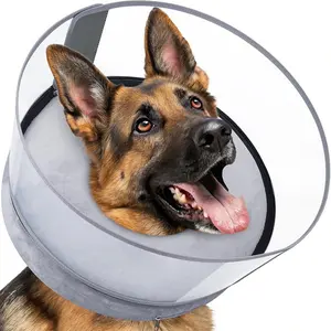 2-in-1 Inflatable Donut Dog Collar for Post-Surgery Use, Prevents Licking Wounds, Patented Protective Donut Cone with Higher Shield for Large Pets, Grey, XL-Long