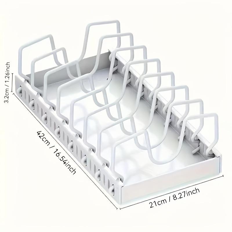 Adjustable Pull-Out Drawer Organizer, Adjustable Dividers, Expandable Kitchen and Bathroom Storage Cabinet with Adhesive, Easy Installation, Space-Saving Sliding Shelves