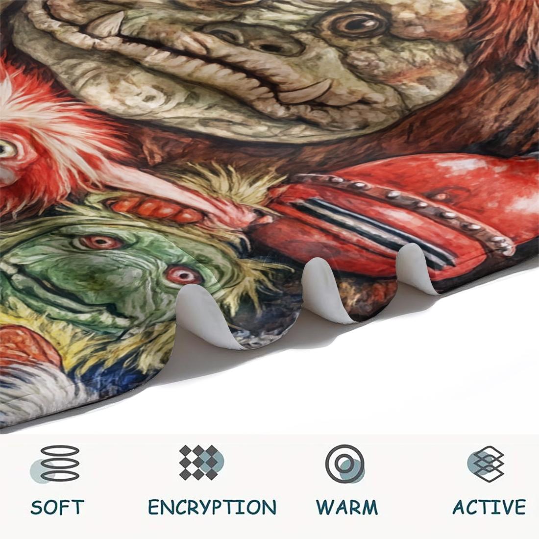 Labyrinth Movie Pattern Blanket, Soft Knitted Fabric Multi-Size Warm Blanket, Home Decor, Comfortable Fashion Design, All Seasons Use, Cozy Throw Blanket