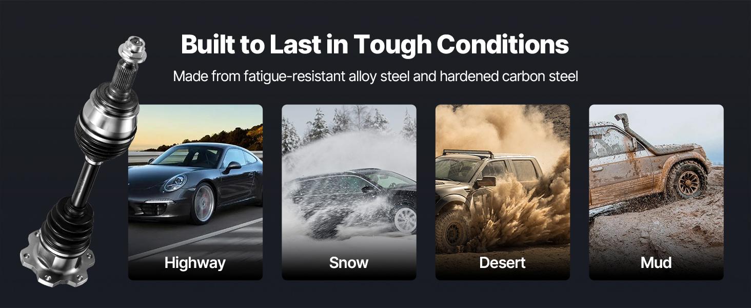 VEVOR CV Axle Shaft Assembly, 2 Pieces Front Left Right (Driver and Passenger Side), Automotive Replacement Axles Pair Compatible with 1999-2006 Chevrolet Silverado 1500, Alloy Steel Carbon Steel