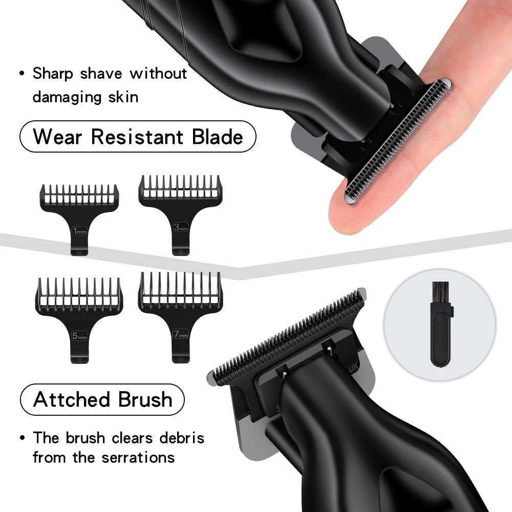 Men's Professional Hair Clipper Set, 5-Piece Trimmer Kit Includes Wireless & Electric Clippers, Precision Styling Tools with Storage Box, Rechargeable Hair Clipper