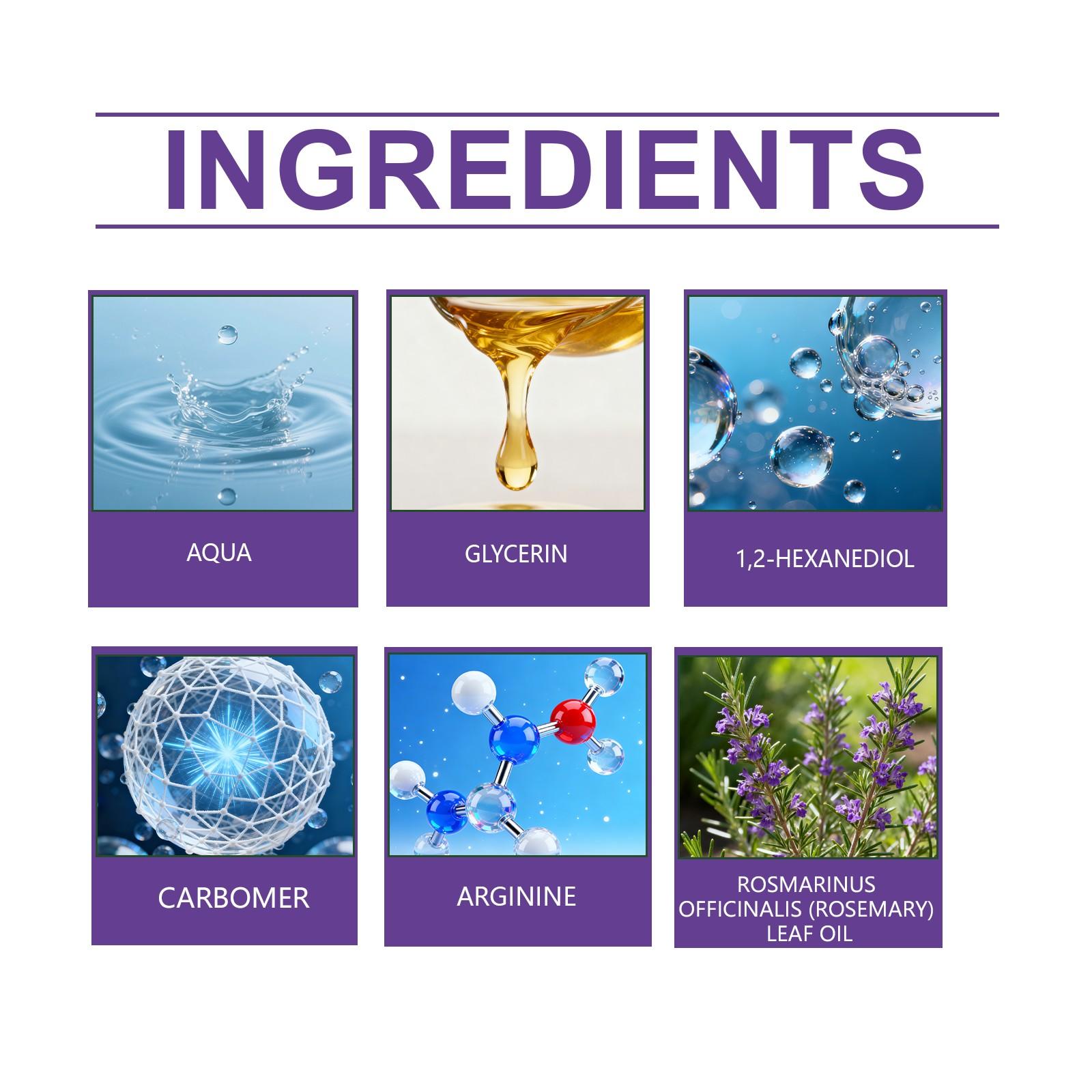 Rosemary Hair Essence Spray, Glossy Moisturizing Hair Care, Smooth and Voluminous, No-Rinse Nutrient Liquid Treatment