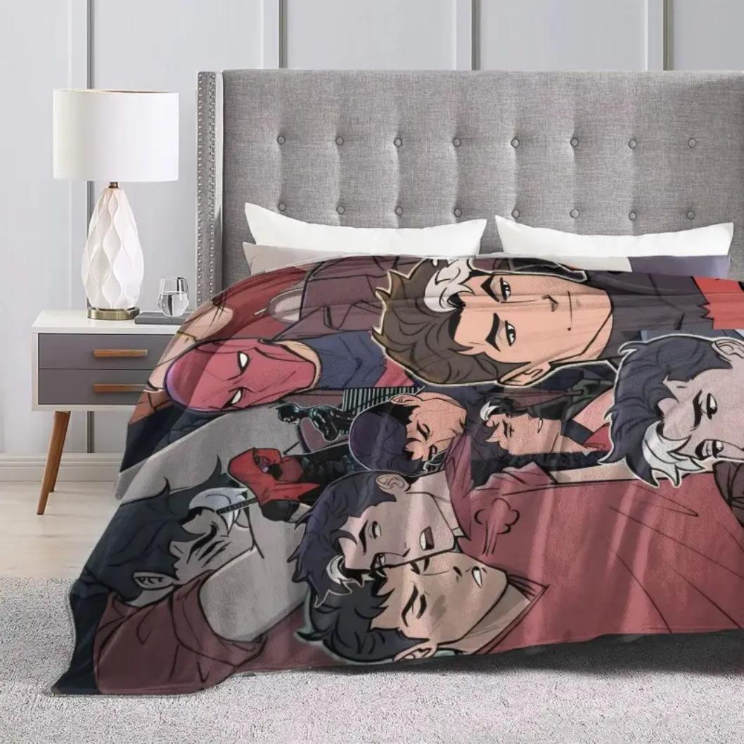 Jason Todd Red Hood Anime Graphic Flannel Throw Blanket, Super Soft Breathable Lightweight Cozy Blanket for Home Sofa Bed Bedroom Travel, Spring Autumn Comfort for Adults Kids Comic Fans, Birthday Holiday Gift, Throw Blankets, Bed Accessories