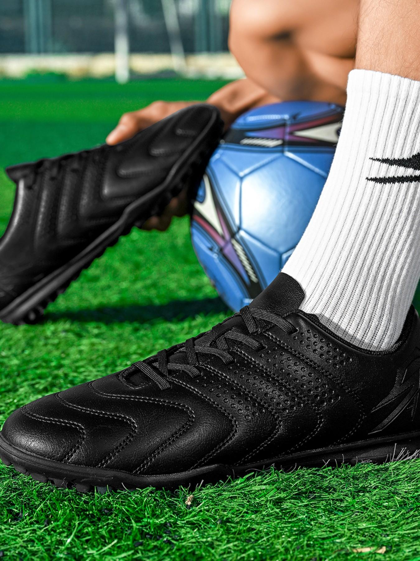 Men's Football Shoes TF Studs, Outdoor Sport Sneakers, Durable Anti-Slip, Superior Grip, Ankle Protection, All Seasons, Sports Lovers Essential