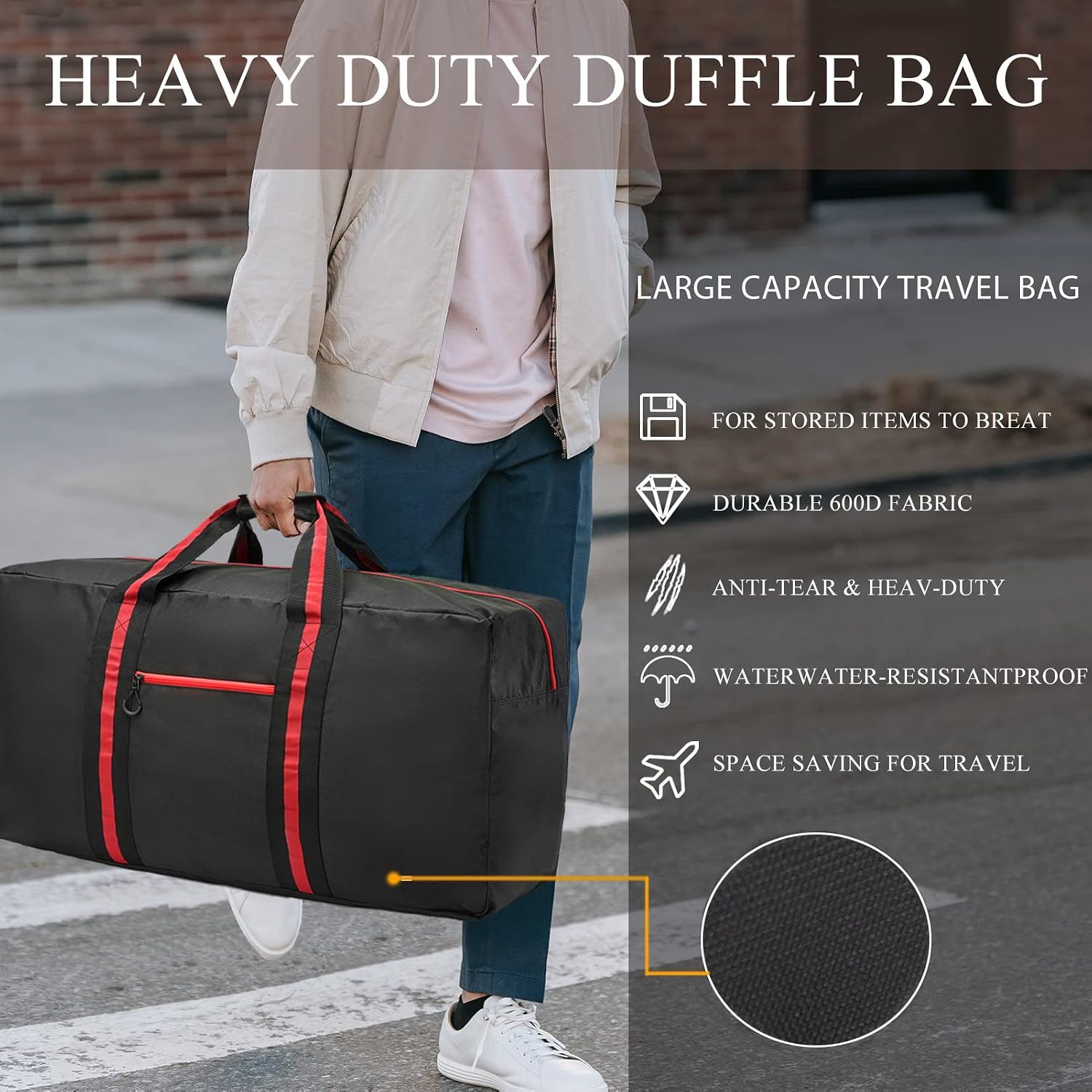24.8 ” Travel Bag, Duffle Bag for Men Women, Large 60L Weekender Overnight Bag with Trolley Sleeve and Wet Pocket 24.8 ” Travel Bag, Duffle Bag for Men Women, Large 60L Weekender Overnight Bag with Trolley Sleeve and Wet Pocket