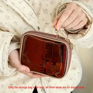 Portable Makeup Bag, Clear Cosmetic Bag, Cosmetics Bag, Travel Cosmetic Bags, Travel Makeup Bags Organizers, Lipstick Cosmetic Storage Pouch, Large Capacity Desktop Organizer, Creative Minimalist Multi-Functional Gift for Women, Vanity Makeup Organizer