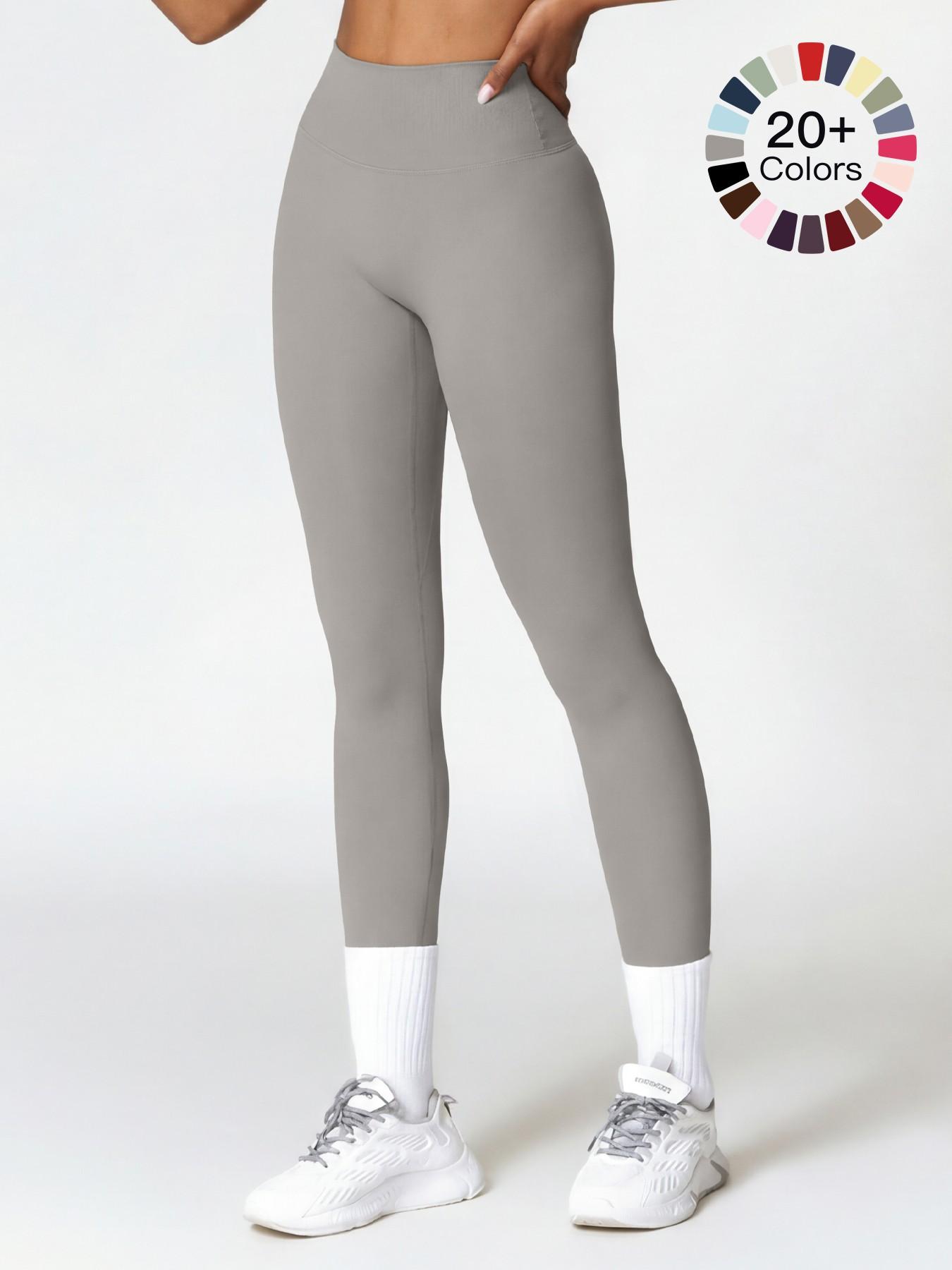 Women's High Waisted Sports Leggings, Solid Color Skinny Pants, High Stretch Yoga Leggings, Ladies Sportswear for Indoor Outdoor Wear, Yoga Pants Women