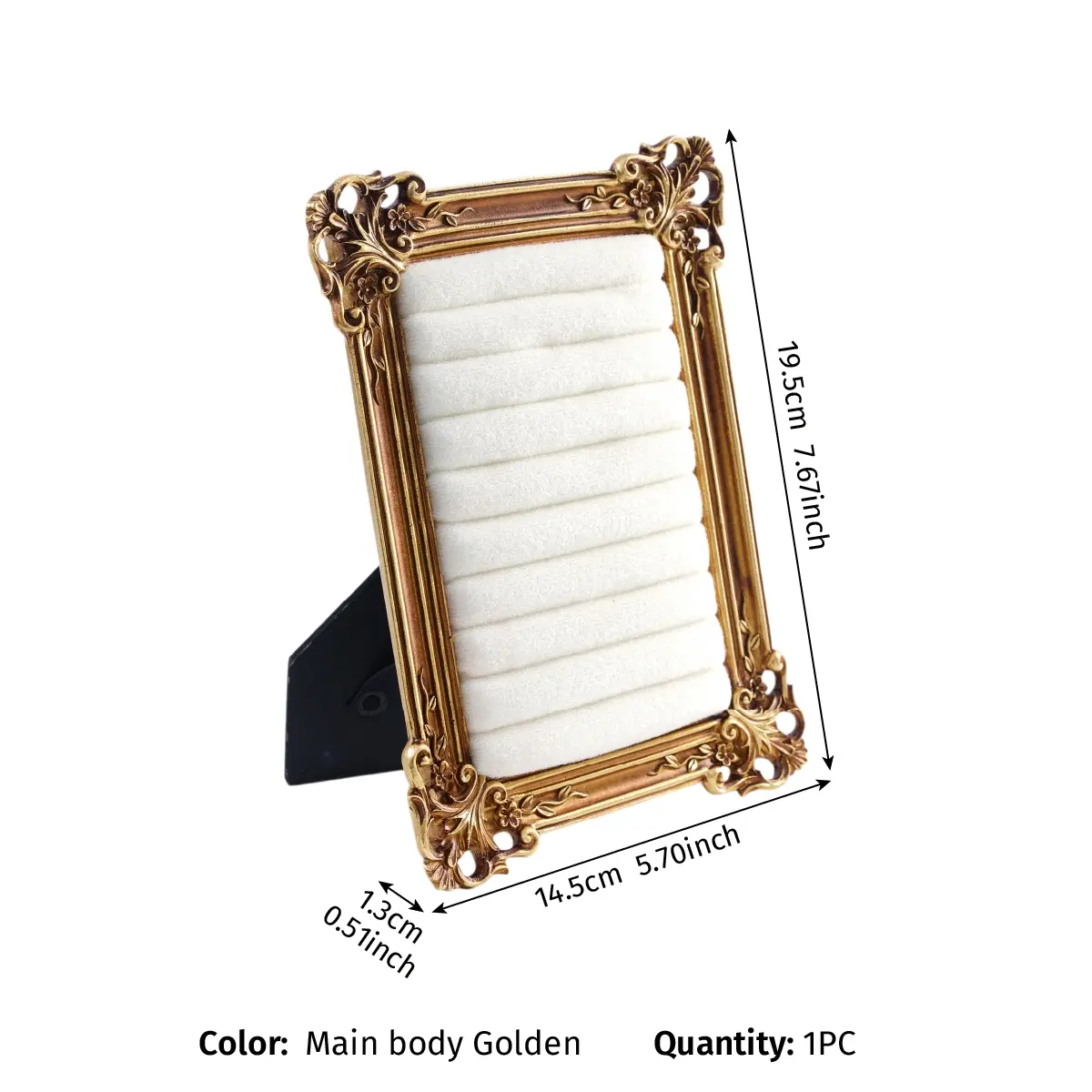 European Floral Frame Jewelry Display Stand, Resin Material Luxury Desktop Earring Holder Organizer, Perfect for Weddings and Gifts