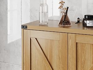 Vabches Over Toilet Storage with 2-Door Design Over The Toilet Storage Cabinet with Shelves Bathroom Organizers and Storage with Anti-Tip Device Over Toilet Organizer for Bathroom,Restroom,Laundry