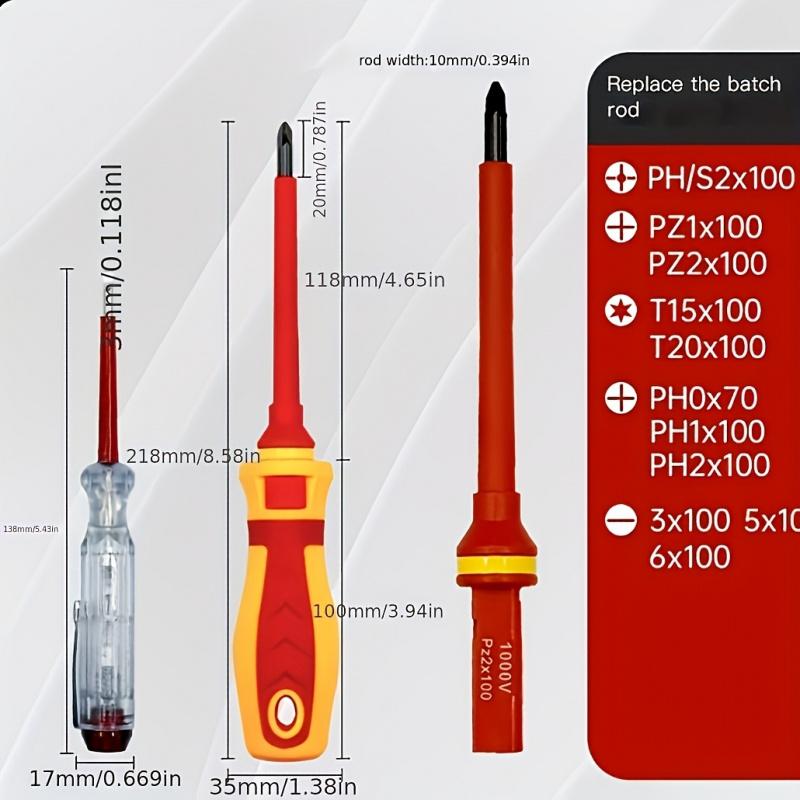A 13pcs Screwdriver Set Including Phillips And Flathead Screwdrivers, Along with a Repair Tool Kit