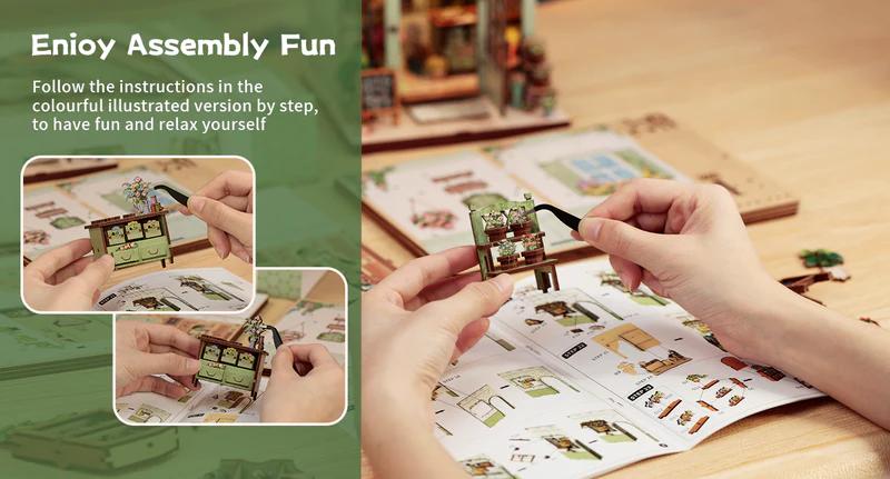 CUTEBEE DIY Book Nook Kit with LED Lights 3D Wooden Puzzle Miniature House for Adults & Teens Black Friday Deal Romantic Christmas Gift for Home Bookshelf Decor Champs-Élysées Florist House Building Kit CUTEBEE DIY Book Nook Kit with LED Lights 3D Wooden Puzzle Miniature House for Adults & Teens Black Friday Deal Romantic Christmas Gift for Home Bookshelf Decor Champs-Élysées Florist House Building Kit