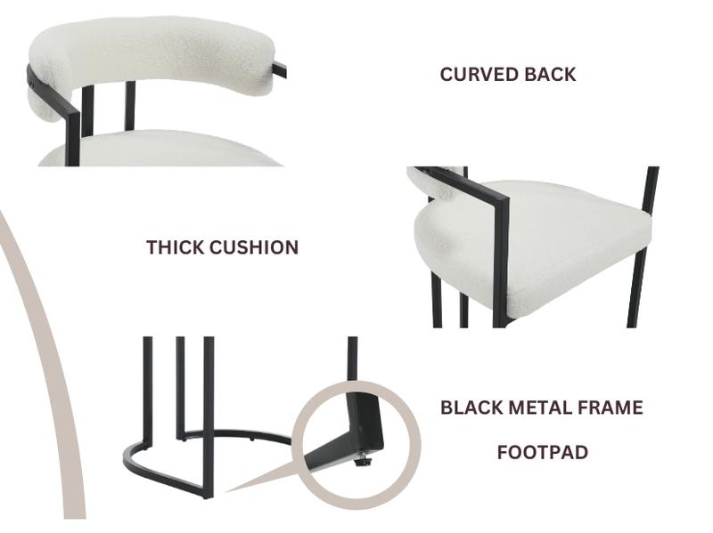 CHAIRUS Dining Chair Set of 2, 20'' H Modern Barrel Dining Chair with Backrest and Arms, Sherpa Kitchen Island Chairs, Upholstered Accent Dining Chair for Living Room,Bar,Pub,Beige CHAIRUS Dining Chair Set of 2, 20'' H Modern Barrel Dining Chair with Backrest and Arms, Sherpa Kitchen Island Chairs, Upholstered Accent Dining Chair for Living Room,Bar,Pub,Beige