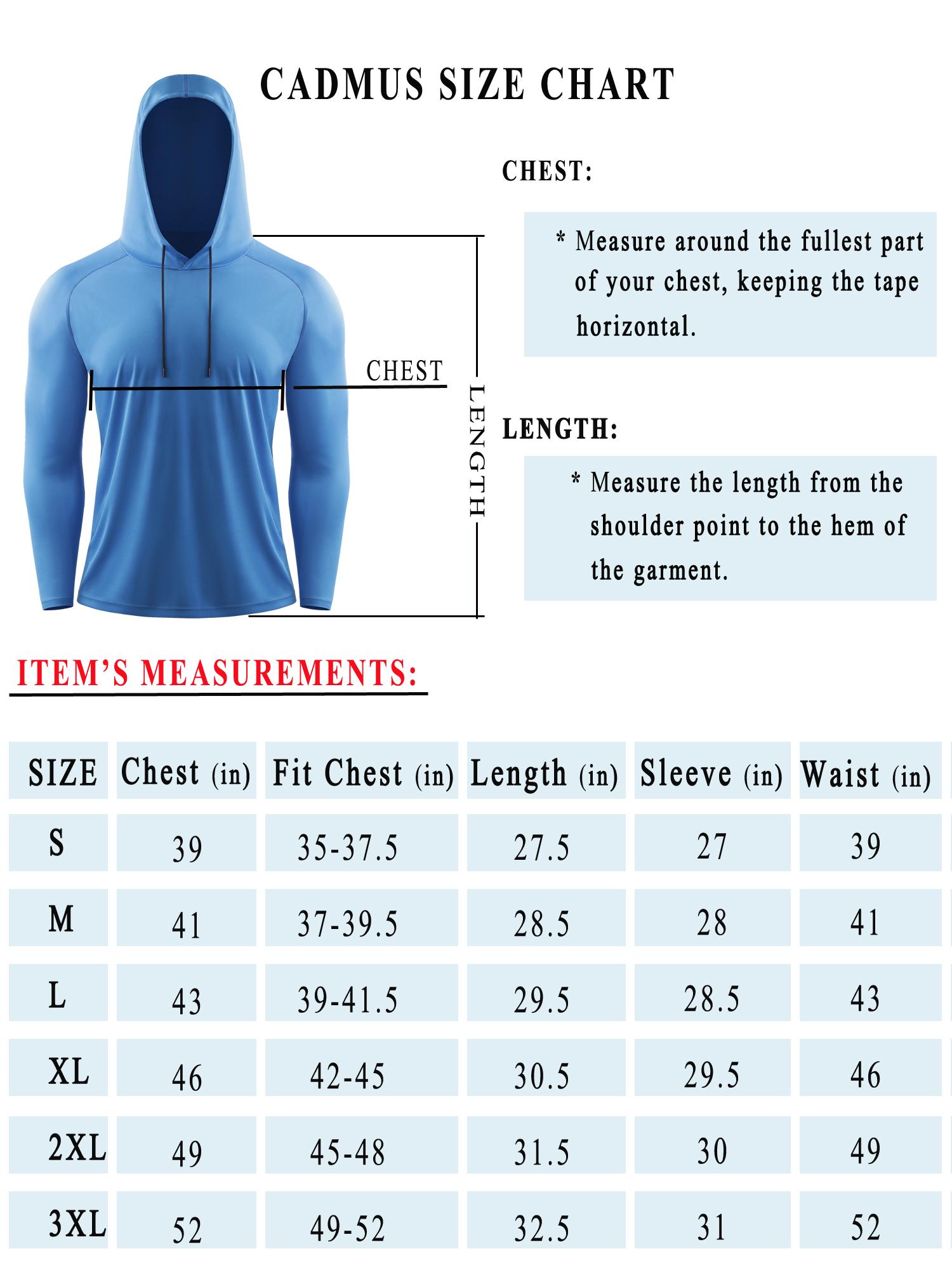 CADMUS Men's Workout Long Sleeve Fishing shirts UPF 50+ Sun Protection Dry Fit Hoodies CADMUS Men's Workout Long Sleeve Fishing shirts UPF 50+ Sun Protection Dry Fit Hoodies