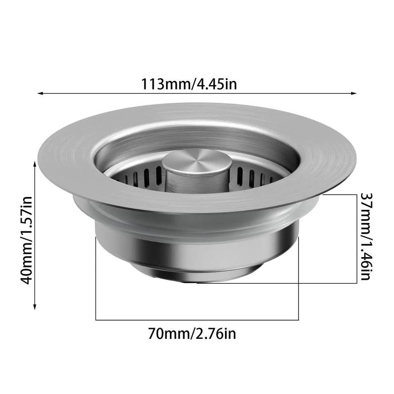 3 in  Sink Drain Strainer,Universal Stainless Steel Kitchen Sink Stopper,  Up Anti-Clogging for 3-1/2 Inch US Standard Sink Drain Strainer ,Deals for you days