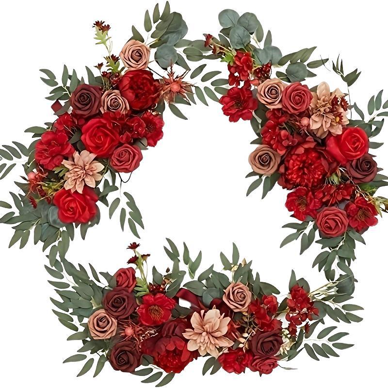 High-End New Door Three-Piece Set, Floral Archway Decor, Realistic Flower Wedding Decoration, Factory-Archived Marriage Gate