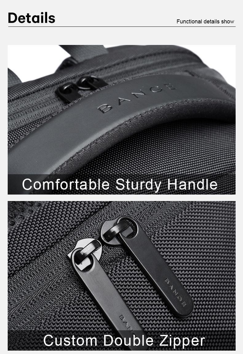 BANGE Lightweight 15.6in Laptop Backpack for Men, Waterproof with USB Charge Port, Multifunctional for Travel & Hiking, Fits Computers & School Use