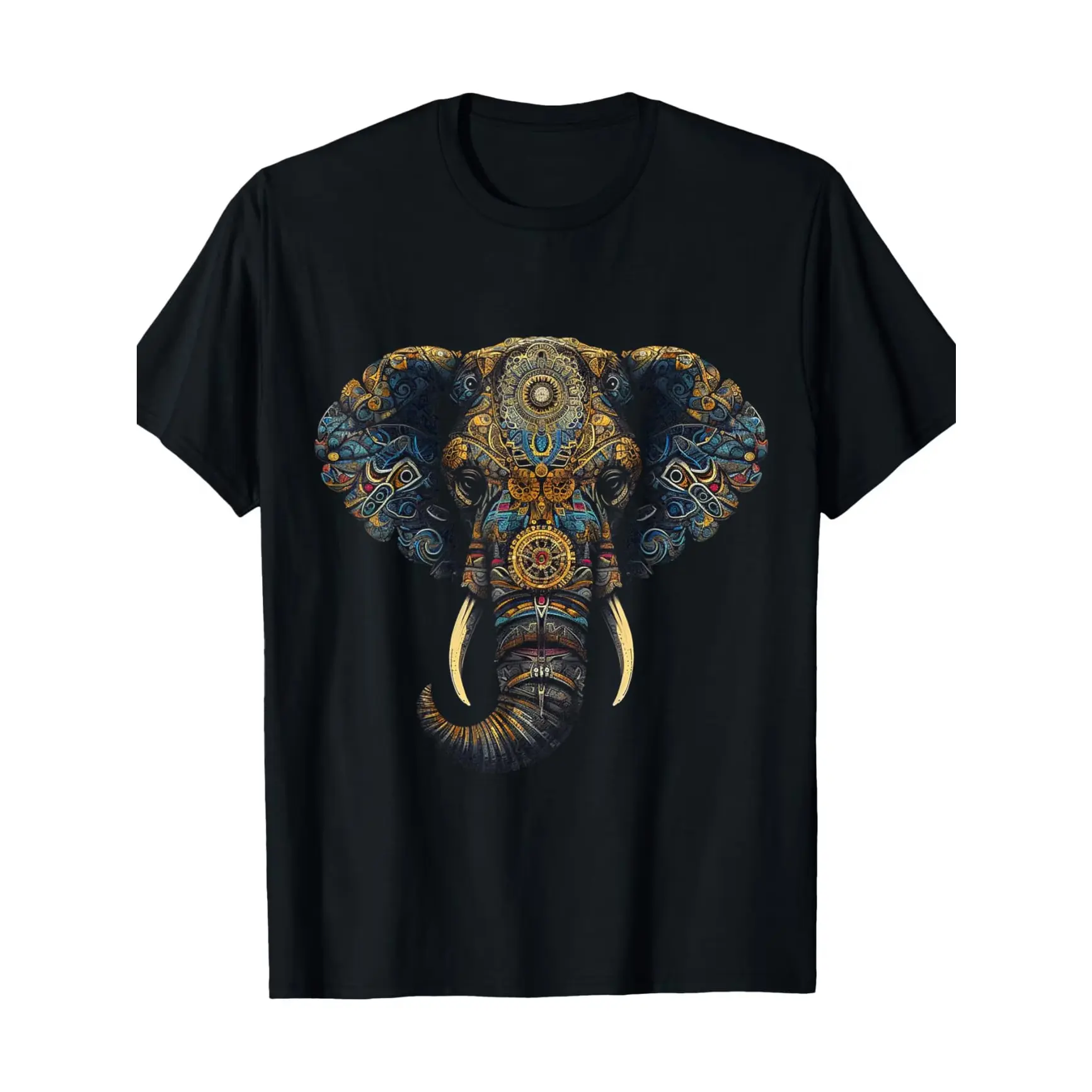 Ornate Boho Elephant Graphic T‑shirt, Comfort Oversized Cotton Outfit, Cute Fashion Animal Tee, Holiday Best Gift For Him Her, Present For Family Friends Valentine's Day