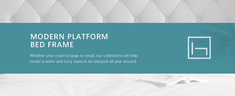 HOOMIC Classic Platform Bed Frame【Frame Only No Mattress】with Button Tufted Wingback Headboard,Upholstered Platform bed with Strong Wooden Slats Support,No Box Spring Needed,Full/Queen/King Size