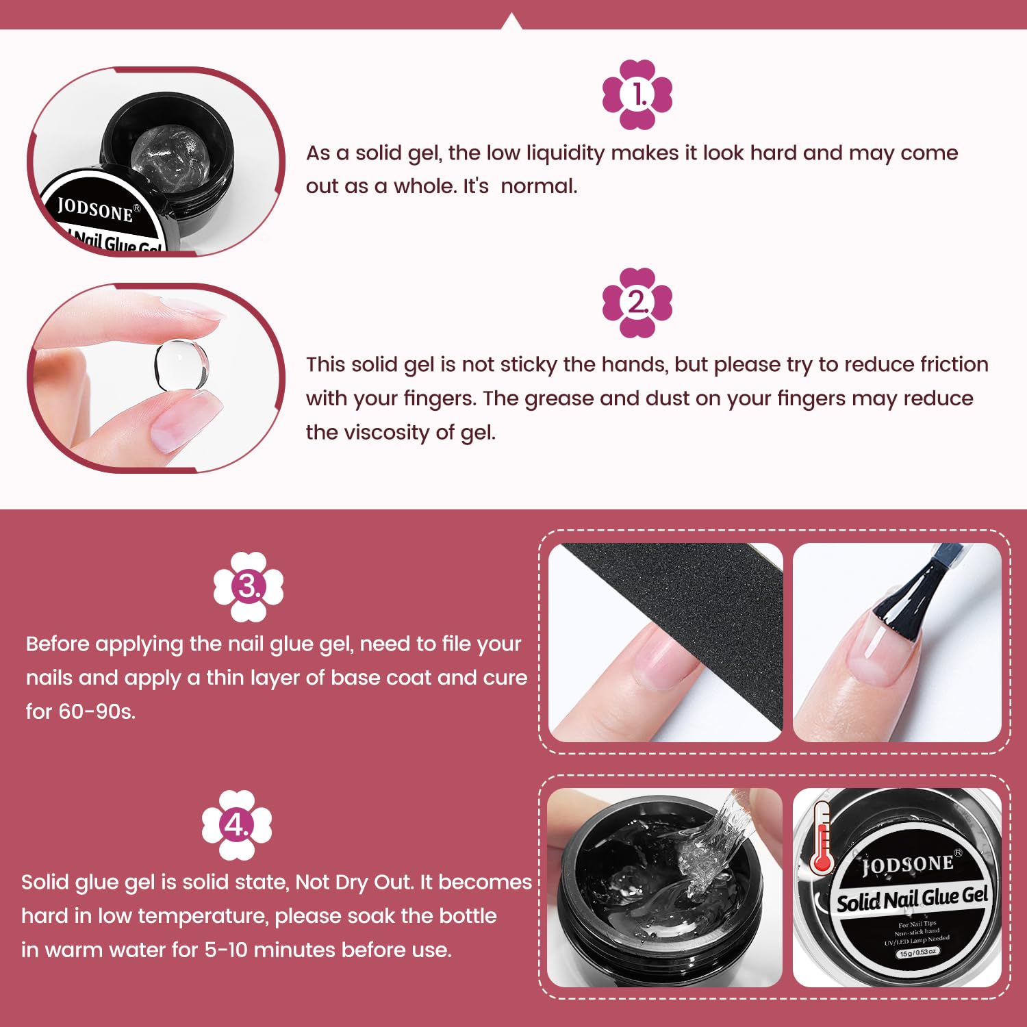 JODSONE Solid Nail Gel Glue - Easy Operation, 15 Gram, U V Light Needed, Nail Art JODSONE Solid Nail Gel Glue - Easy Operation, 15 Gram, U V Light Needed, Nail Art