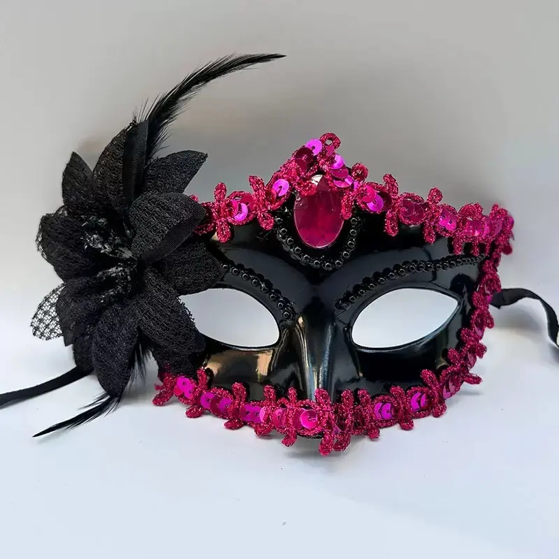 Halloween mask, masquerade party, big lily flower mask, half-face lady party, princess sexy mask, woman
