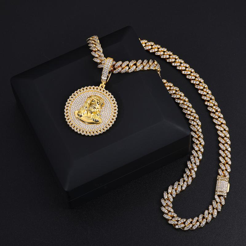 【#P524】UCCIYO S925 Sterling Silver Synthetic Moissanite Pendant Necklace for Women Men Hip Hop Jewelry Gift