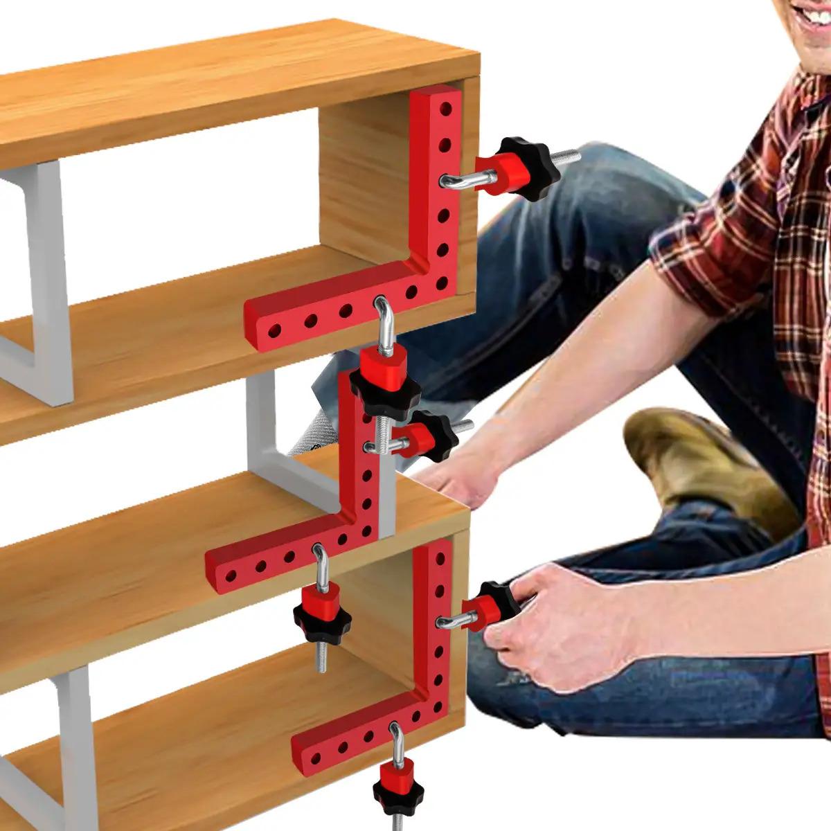 7-piece set of 90-degree precision right-angle jigs, carpenters holding fixing jig tools, jig support molds, and clip buckles are suitable for precise carpenter's corner operation of photo frames/boxes/cabinets/drawers, Clamp With Thread