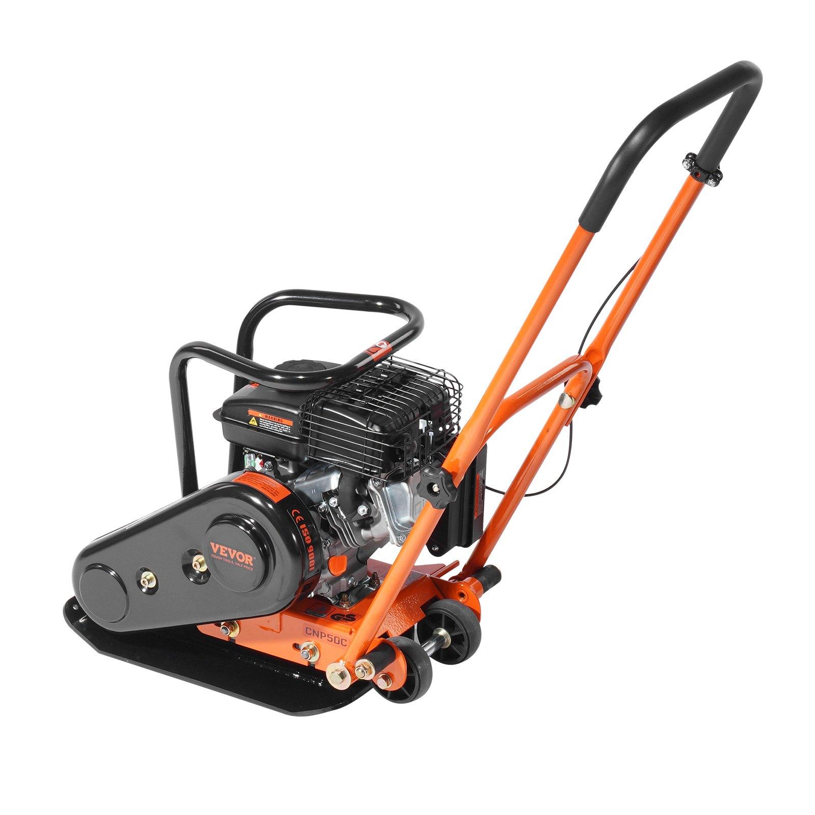 VEVOR Plate Compactor, 2.8 HP 98CC Gas Engine 5, 250 RPM, 1, 920 lbs Force Vibratory Compaction Tamper with 18.7x 11.8 inch Plate for Walkways, Patios, Asphalts, Paver Landscaping, EPA Compliant