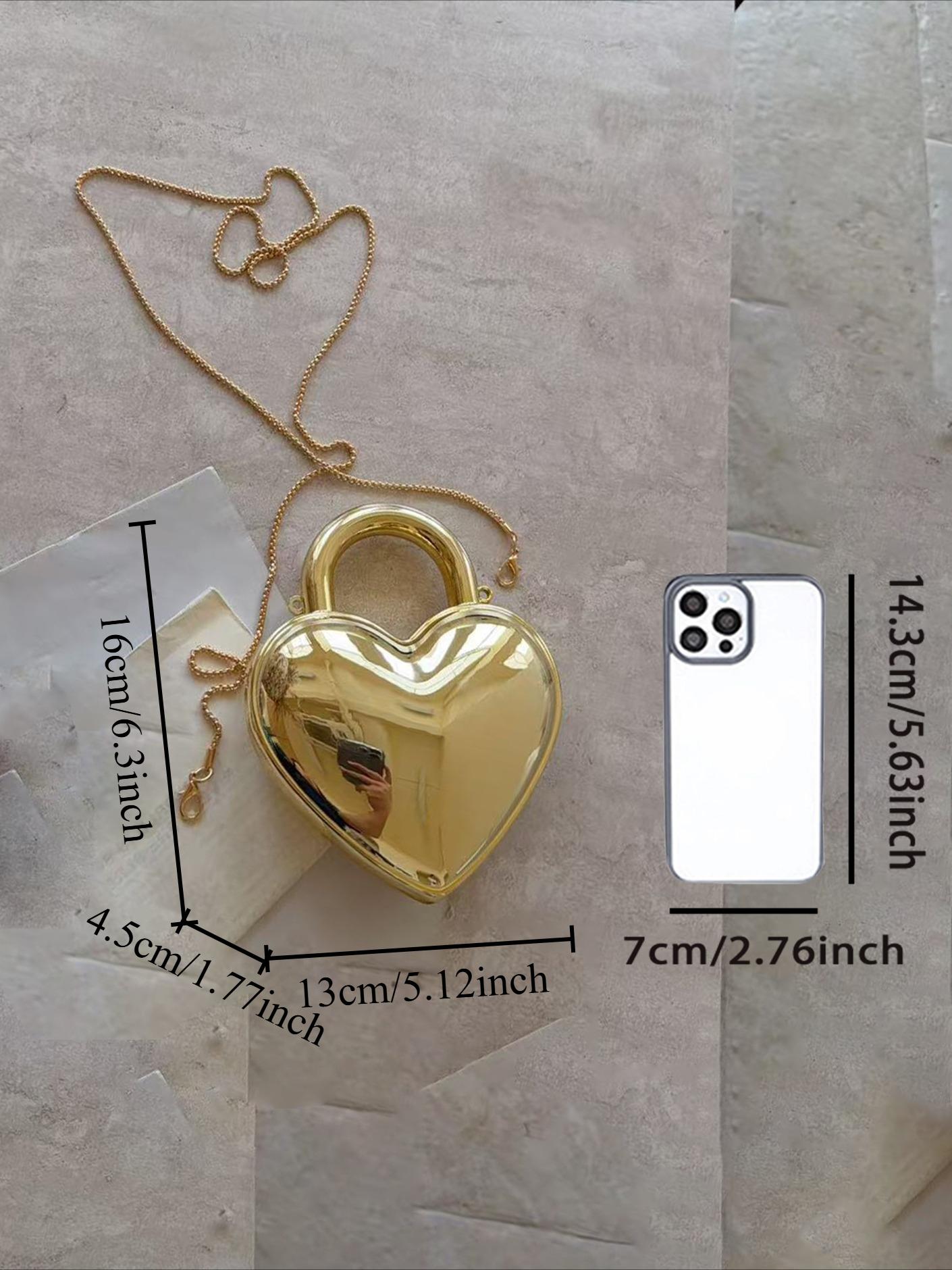 2026 New Acrylic Heart Bag for Women, Unique Trendy Chain Shoulder Crossbody Purse, Versatile Sparkly Small Handbag