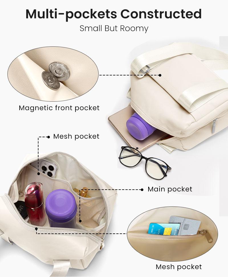 MEXS Gym Bag for Women 6L Workout Sport Bags, Travel Duffle Bag Carry On Weekender Bag with Shoe Compartment Multi-Pockets Travel bag