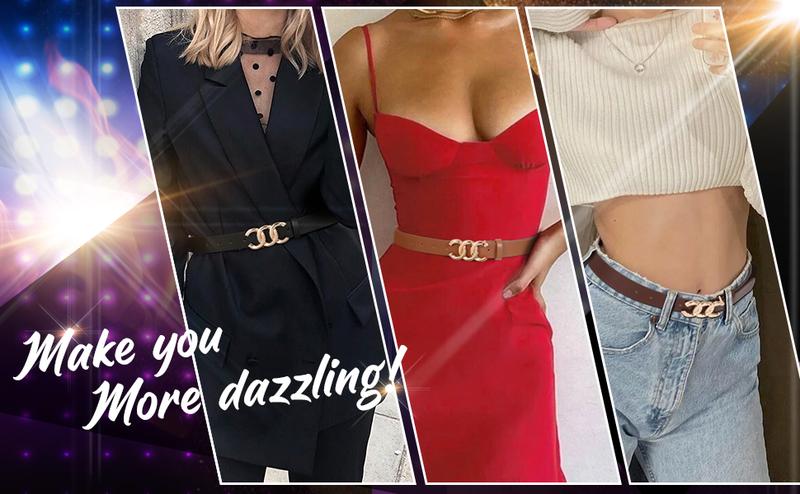 JASGOOD 3 Pack Women's Belts for Jeans Pants Fashion Waist Belts for Ladies Leather Belts