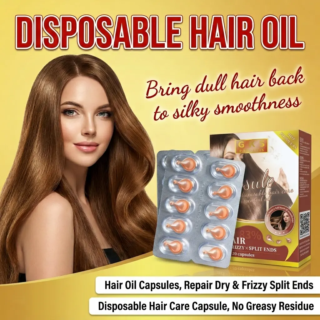 GKS POZOAMIS Disposable Hair Care Oil Capsules, Intensive Repair for Dry Frizzy Hair & Split Ends, Leave-in Hair Treatment Serum, Supple Smooth & Shiny Hair Oil Booster