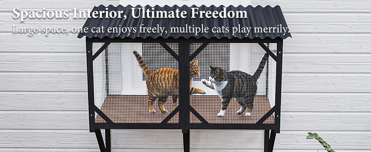 LEMBERI Cat Window Box, 43.3" Catio Outdoor Cat Enclosure for Sunbathing, Napping & Overlooking, Sturdy Window Perch for Large Indoor Cats - All Weather Use, Nature Friendly Design LEMBERI Cat Window Box, 43.3" Catio Outdoor Cat Enclosure for Sunbathing, Napping & Overlooking, Sturdy Window Perch for Large Indoor Cats - All Weather Use, Nature Friendly Design