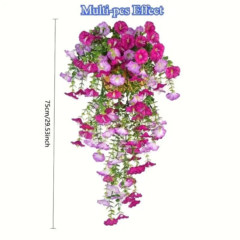 ☘️ [Lifelike Silk Petals] Elegant Pink Floral Vine | Indoor Hanging Plant - (Petals Easy To Reattach)