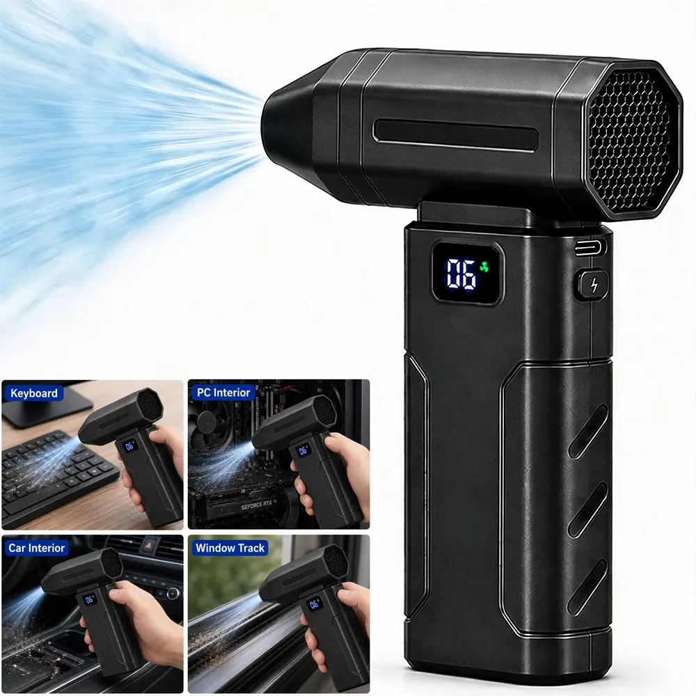 Compressed Air Duster-2600mAh Personal Cooling Electric Air Duster, Super Power Air Fan,Rechargeable Mini Fan with Fast Charging for PC,Keyboard,House,Outdoor & Car