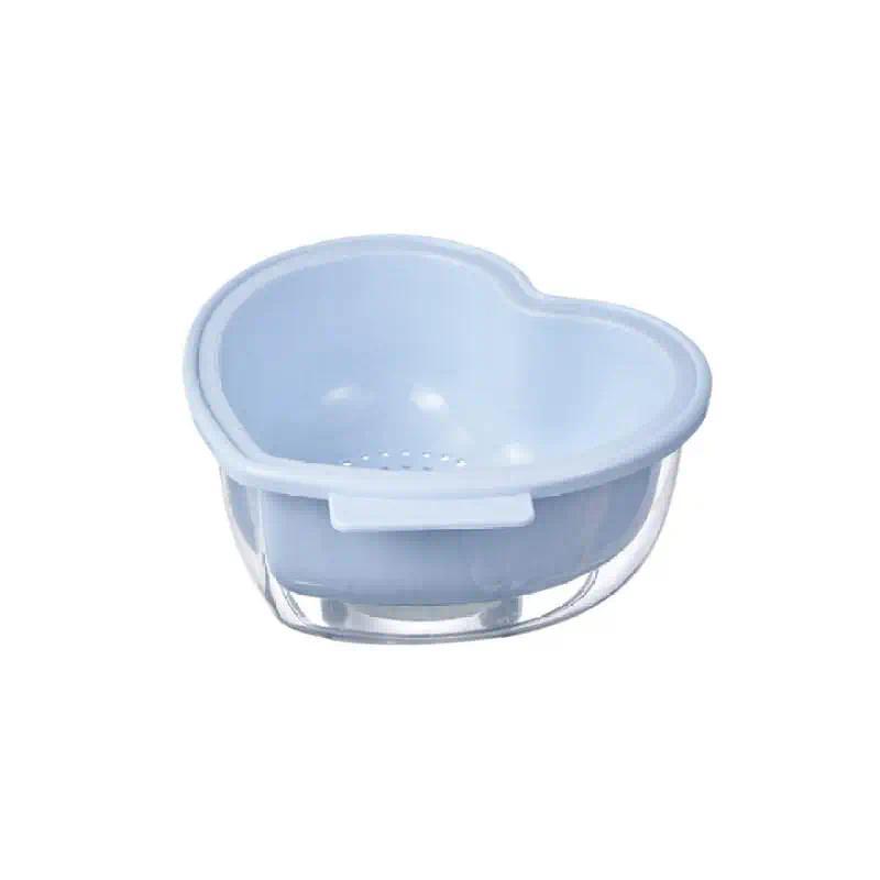 Heart-shaped Fruit Drain Basket Cute Cartoon Kitchen Drain Basket Household Vegetable Washing Basin Storage Basket