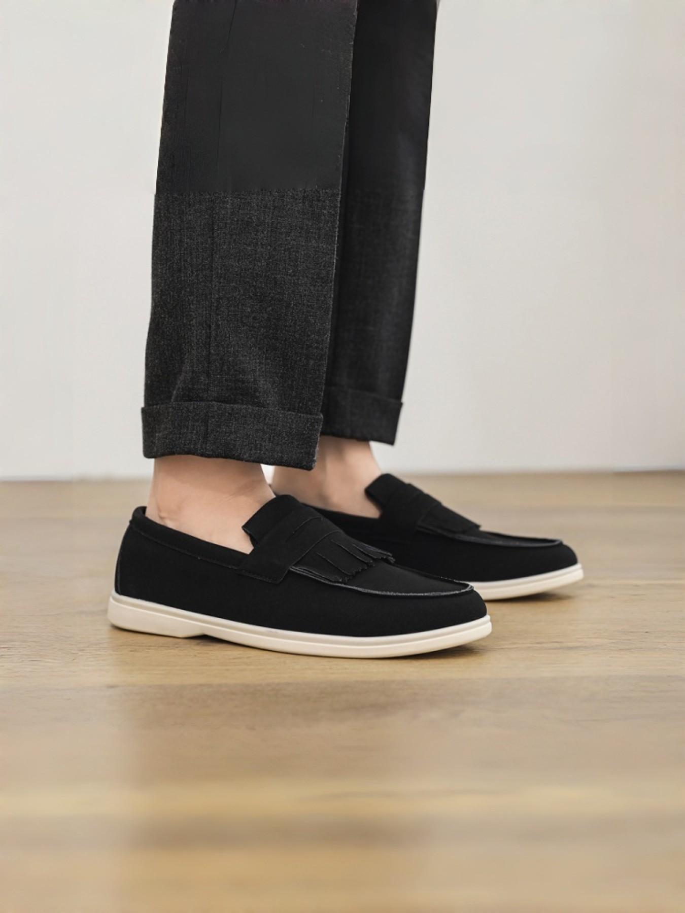 Men's British Style Soft Leather Casual Shoes, Business & Daily Wear, Hand-Stitched, Comfortable Foot Feel, Ideal for Everyday Use