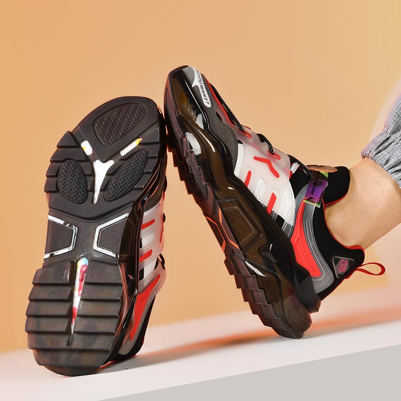 Men's Popcorn Sole Shoes, Lightweight Shock Absorption, All-Season Sport Casual Sneakers, Comfortable and Versatile Footwear