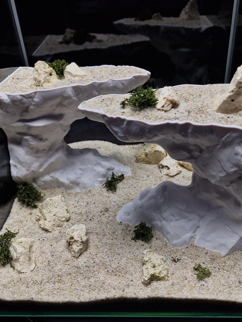 3D Printed Aquarium Rock Cave Decorations, No Assembly Required, Realistic Habitat for Reptiles, Small Fish, Aquatic Pets, Tank Accessories