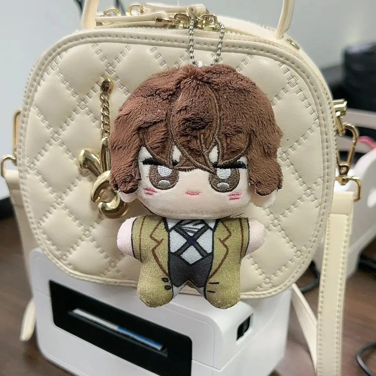Anime Bungou Stray Dogs Plush Keychain 10CM Dazai Osamu Nakahara Chuuya Soft Stuffed Toys Birthday Gift