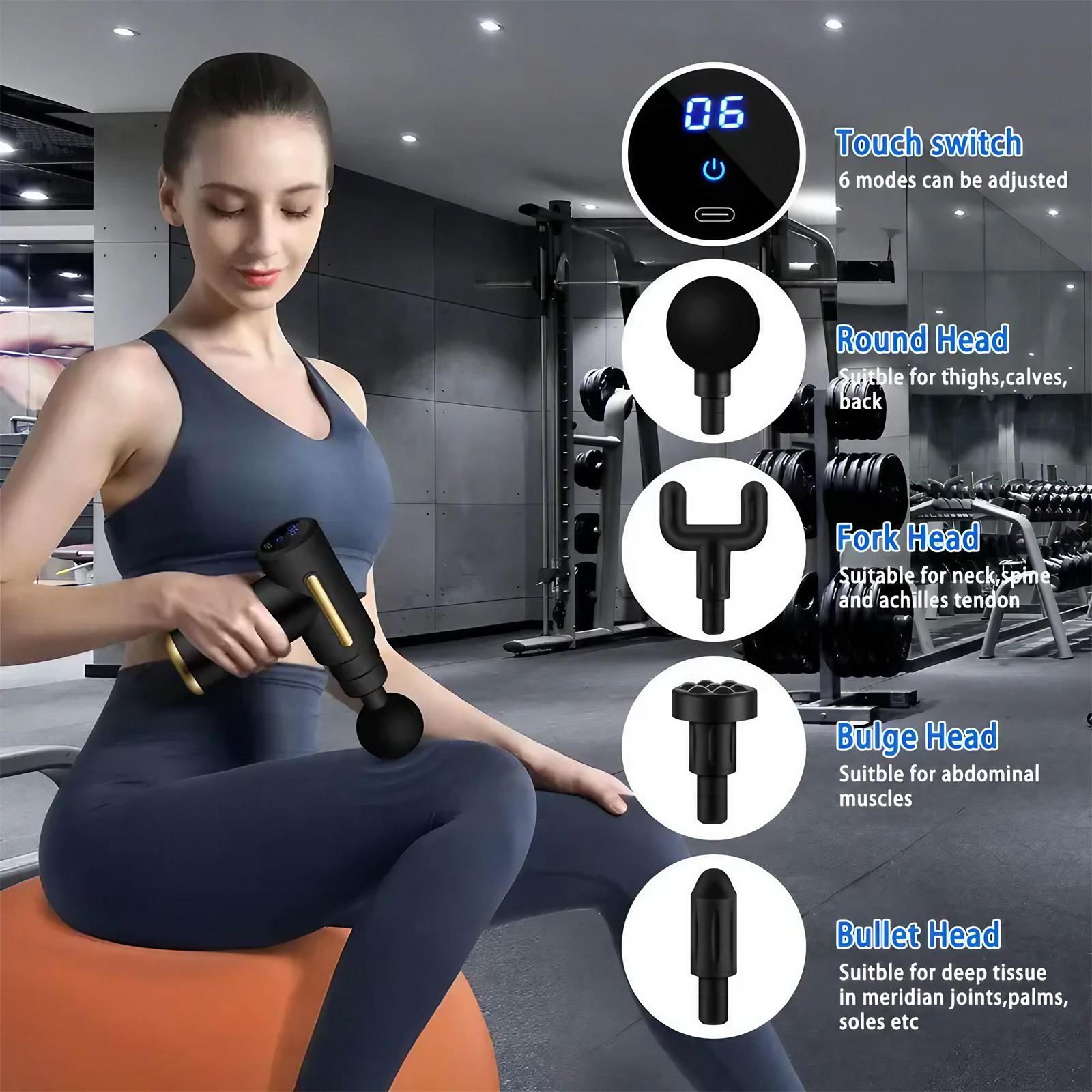 Professional Deep Tissue Massage Gun: High-Torque Portable Muscle Relaxation, Ergonomic Neck & Back Massager for Home Fitness Therapy, Health Gift Set.