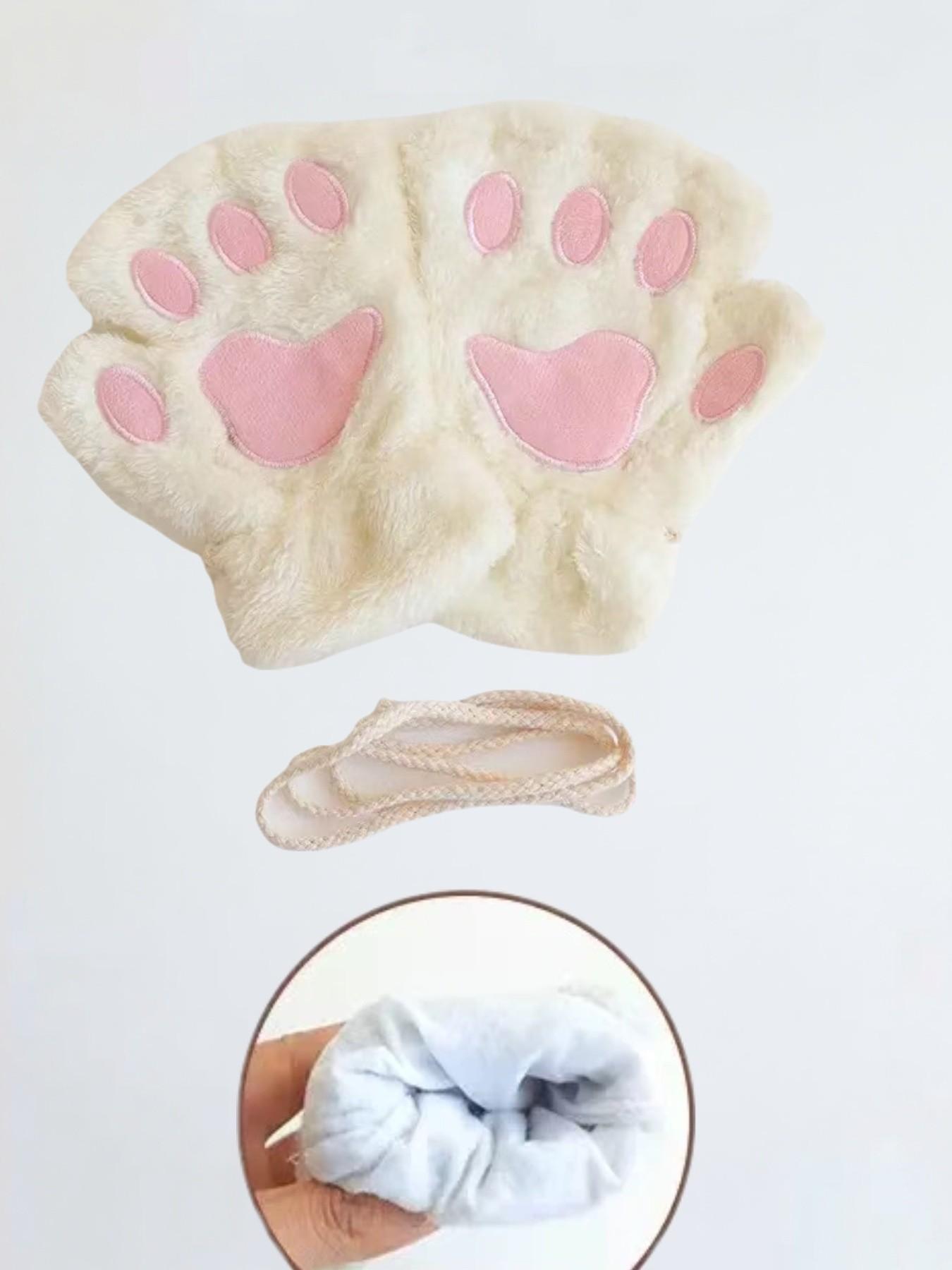 4-Piece Floral Cat Costume Set for Women, Includes Headband, Necklace, Gloves, Tail, Perfect for Halloween, Christmas, Cosplay, Performance