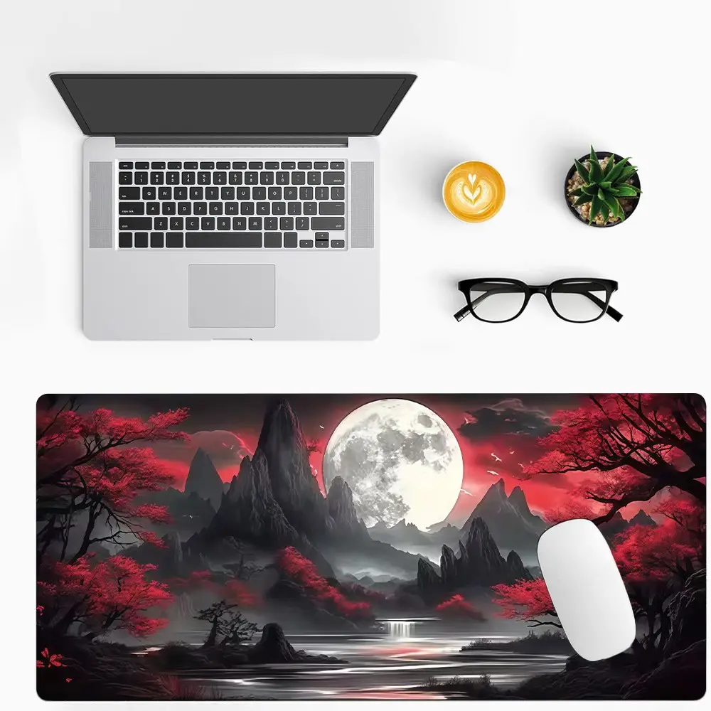 Large Gaming Mouse Pad, Mouse Mat, Non-Sponge Rubber, 31.5x11.8 Inches, Durable Lock Edge Design, Anti-Scratch & Wear Resistant, Ideal for Home Office Use