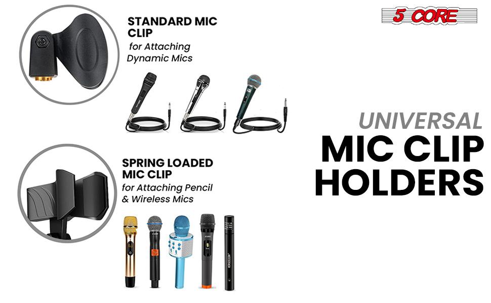 Mic Stand 2Pcs Floor Height Adjustable Tripod Microphone Stands w Telescoping Boom Arm